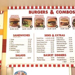 Burgers Wall Menu